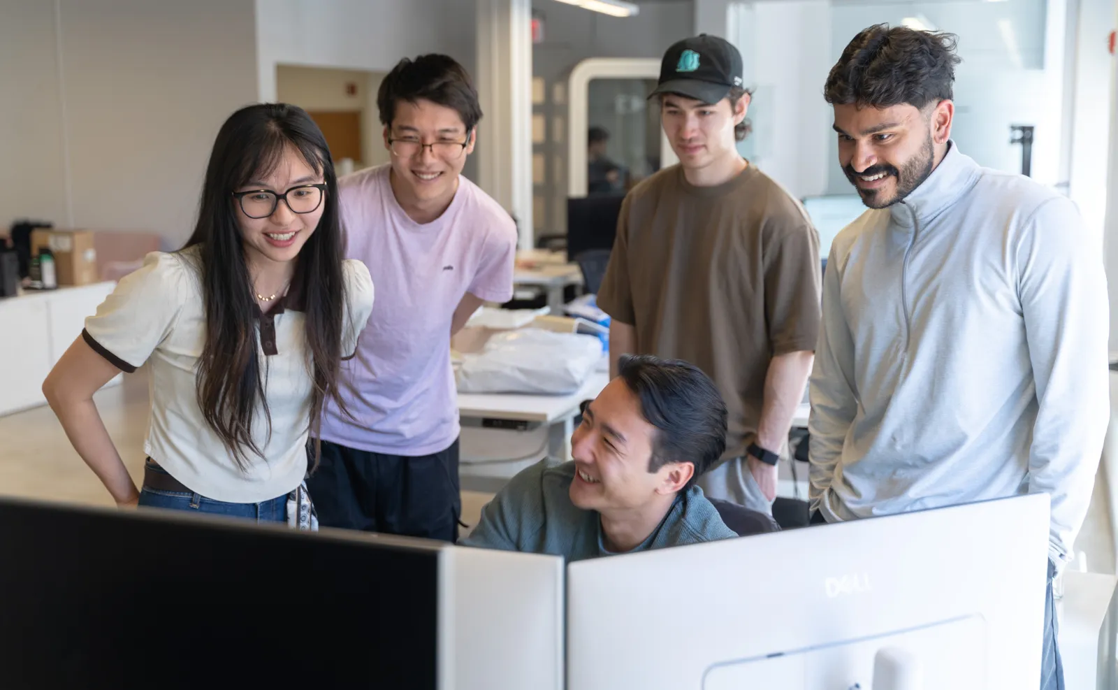 Our team working on a proposal together.